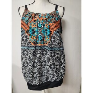 Women's Swim By Cacique multicolor Tankini TOP  size 18